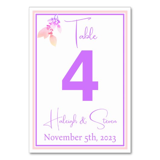 Elegant White, helder roze en gewelddadig huwelijk Kaart (Voorkant)