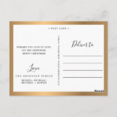 Elegant White Holiday Cheer Photo Collage Gold Briefkaart (Achterkant)