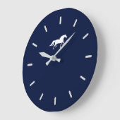 Elegant White Horse Silhouette over Navy Blue Grote Klok (Hoek)
