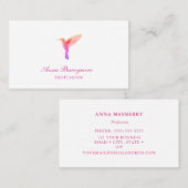 Elegant White Hummingbird Visitekaartje (Voorkant / Achterkant)