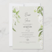 Elegant White Hydrangea Beige Vrijgezellenfeest Kaart (Voorkant)