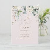 Elegant White Hydrangea Blush Vrijgezellenfeest Kaart (Staand voorkant)