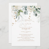 Elegant White Hydrangea Botanisch Vrijgezellenfees Kaart (Voorkant / Achterkant)