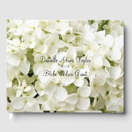 Elegant White Hydrangea Floral Wedding Guest Book Gastenboek