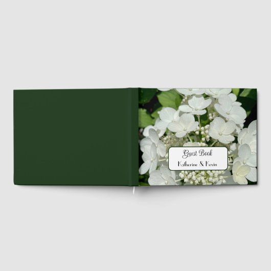 Elegant White Hydrangea Floral Wedding Guest Book Gastenboek (Volledig)