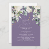 Elegant White Hydrangea Lavender Vrijgezellenfeest Kaart (Voorkant / Achterkant)