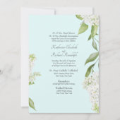 Elegant White Hydrangea Seafoam Wedding Kaart (Voorkant)