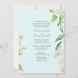 Elegant White Hydrangea Seafoam Wedding Kaart