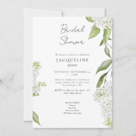 Elegant White Hydrangea Vrijgezellenfeest Kaart (Voorkant)