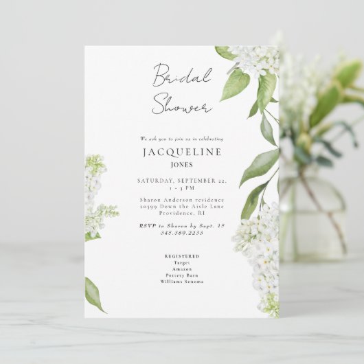 Elegant White Hydrangea Vrijgezellenfeest Kaart (Staand voorkant)