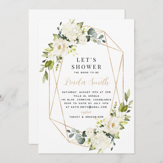 Elegant White Hydrangea Vrijgezellenfeest Kaart (Voorkant / Achterkant)