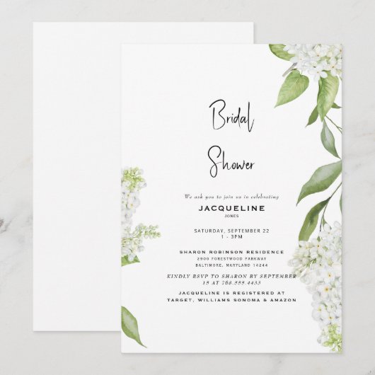 Elegant White Hydrangea Vrijgezellenfeest Kaart (Voorkant / Achterkant)