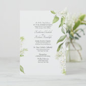 Elegant White Hydrangea Wedding Invitation Kaart (Staand voorkant)