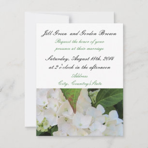 Elegant White Hydrangea Wedding Invitation Kaart