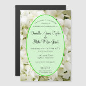 Elegant White Hydrangea Wedding Invitation Magnet Magnetische Uitnodiging (Voorkant / Achterkant)