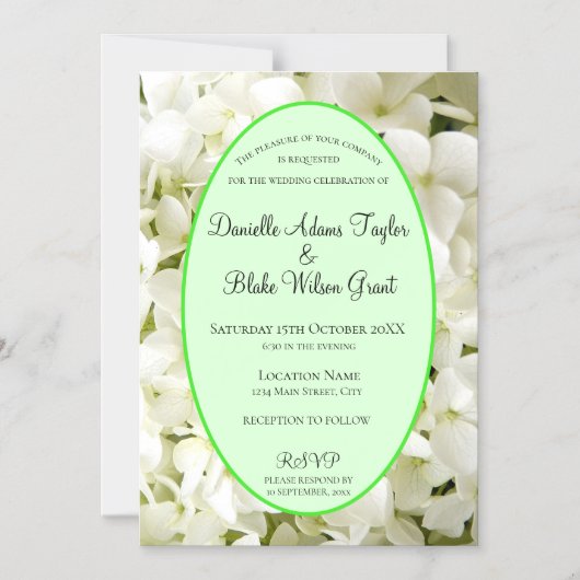 Elegant White Hydrangea Wedding Invitation Magnet Magnetische Uitnodiging (Voorkant)