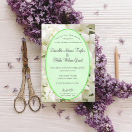 Elegant White Hydrangea Wedding Invitation Magnet Magnetische Uitnodiging
