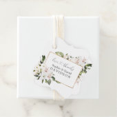 Elegant White Imperial Lilies Gold Wedding Bedankjes Labels (In situ)