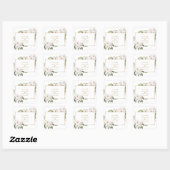 Elegant White Imperial Lilies Gold Wedding Vierkante Sticker (Vel)