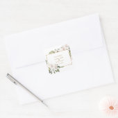 Elegant White Imperial Lilies Gold Wedding Vierkante Sticker (Envelop)