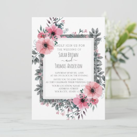 ELEGANT WHITE INVITE KAART (Staand voorkant)