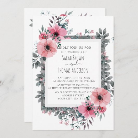 ELEGANT WHITE INVITE KAART (Voorkant / Achterkant)