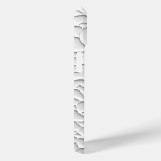 Elegant White iPhone Case with Textured Relief (Achterkant / Rechts)