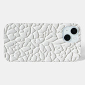 Elegant White iPhone Case with Textured Relief (Achterkant (horizontaal))