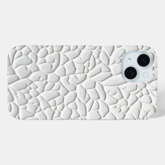Elegant White iPhone Case with Textured Relief (Achterkant (horizontaal))