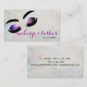 Elegant White Iridescent Opal Glitter Lashes Visitekaartje (Voorkant / Achterkant)