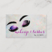 Elegant White Iridescent Opal Glitter Lashes Visitekaartje (Voorkant)