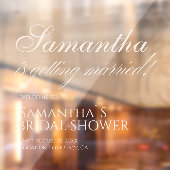 Elegant White is Getting Married! Bridal Shower  Raamsticker (Vel 2)