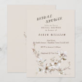 Elegant White & Ivory Blossom Bridal Shower Kaart (Voorkant / Achterkant)