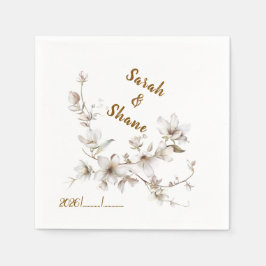 Elegant White & Ivory Blossom Wedding Servet
