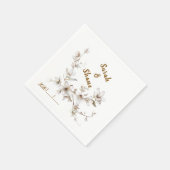 Elegant White & Ivory Blossom Wedding Servet (Hoek)