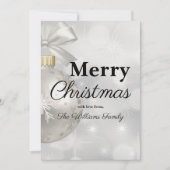 Elegant White Kerstannament Holiday Party Feestdagenkaart (Voorkant)