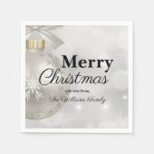 Elegant White Kerstannament Holiday Party Servet (Voorkant)