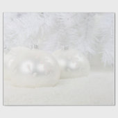Elegant White Kerstbal Balls Holiday Cadeaupapier (Vlak)