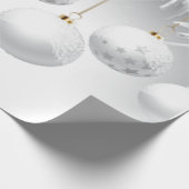 Elegant White Kerstbal Balls Holiday Cadeaupapier (Hoek)