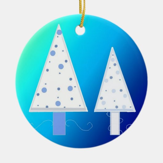 Elegant White Kerstbomen Keramisch Ornament (Voorkant)