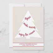 Elegant White-kerstboom, Bourgogdy Script beige Feestdagenkaart (Voorkant)