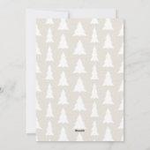 Elegant White-kerstboom, Bourgogdy Script beige Feestdagenkaart (Achterkant)