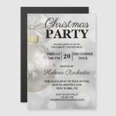 Elegant White Kerstfeestdag Magnetische Uitnodiging (Voorkant / Achterkant)