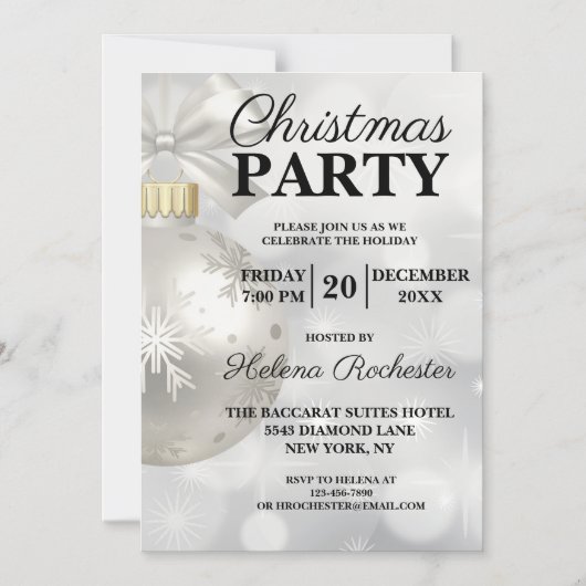 Elegant White Kerstfeestdag Magnetische Uitnodiging (Voorkant)