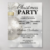 Elegant White Kerstfeestdag Poster (Voorkant)