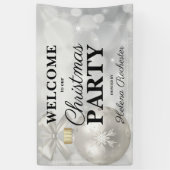 Elegant White Kerstfeestdag Spandoek (Verticaal)