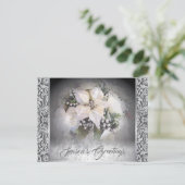 Elegant White Kerstmis Poinsettia Briefkaart (Staand voorkant)