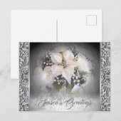 Elegant White Kerstmis Poinsettia Briefkaart (Voorkant / Achterkant)