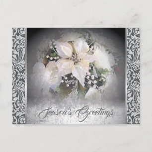 Elegant White Kerstmis Poinsettia Briefkaart