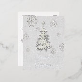 Elegant White Kerstmis Rhinestone Tree Snowflakes Folie Feestdagen Briefkaart (Voorkant / Achterkant)